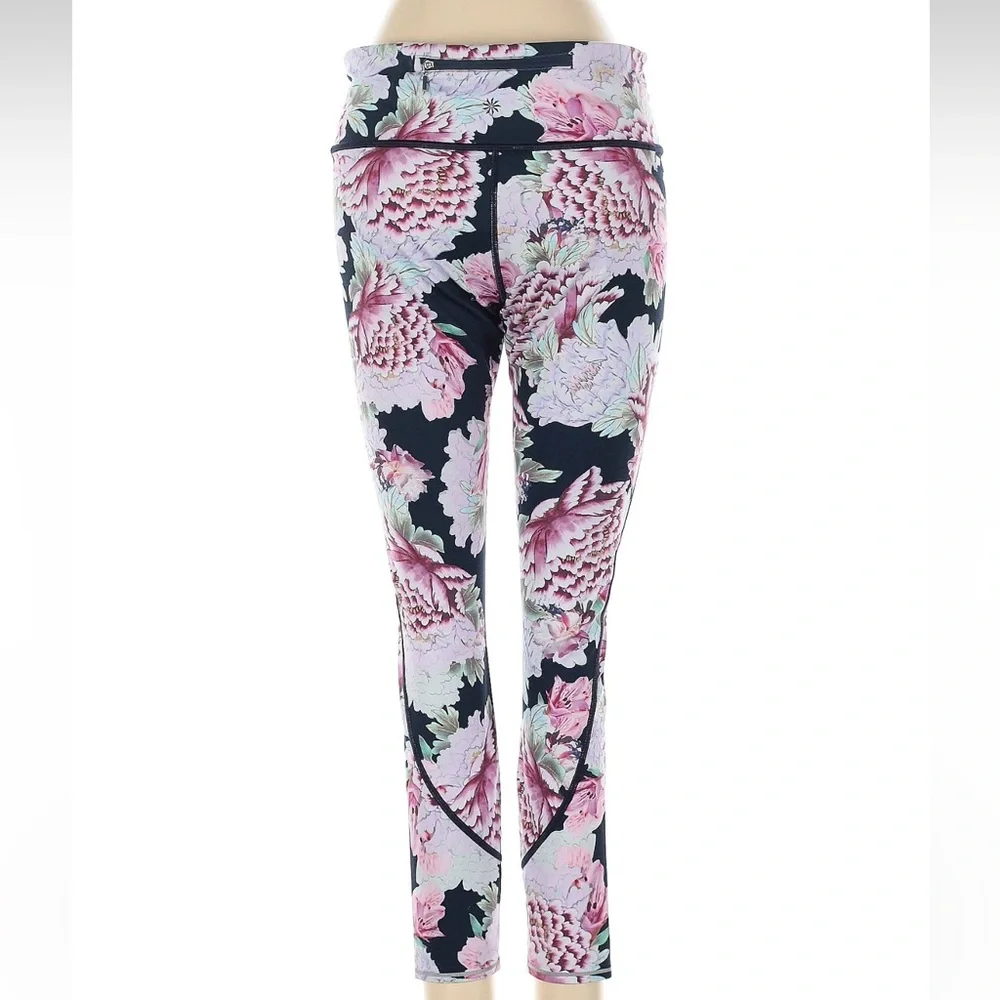 Athleta Size S Run Free Garden Party Floral 7/8 Ankle Tights Yoga Leggings - Picture 3 of 6